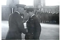 Maurice Briggs being awarded his pilot wingswings in Calgary, Canada